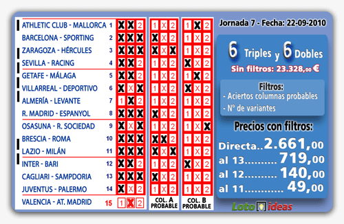 La Quiniela – 6 Triples y 6 Dobles desde 49 euros