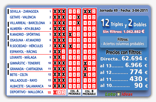 Dobles y triples quiniela