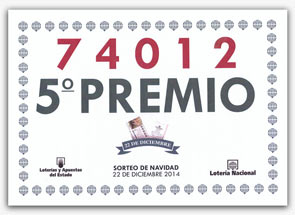 VENDIDO AQUÍ Quinto Premio de la Lotería Navidad 2014