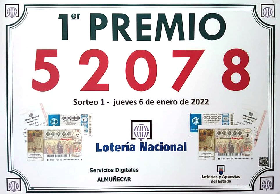 Primer Premio Lotería Nacional - 6 Enero 2022