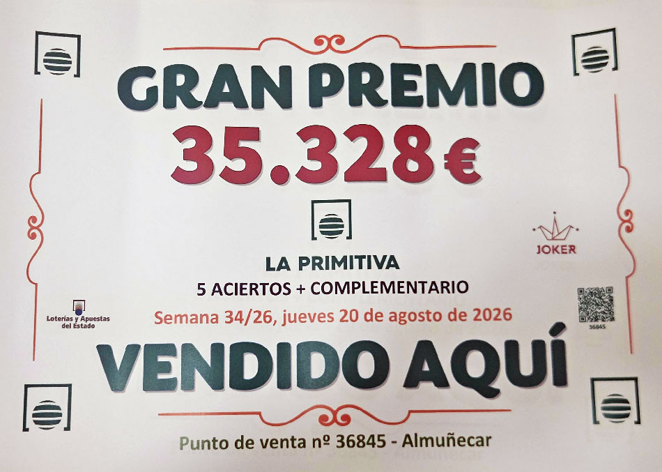 Bonoloto - Premio de 5 aciertos + Complemtario - 20 Agosto 2026 Bonoloto - Premio de 5 aciertos + Complemtario - 20 Agosto 2026