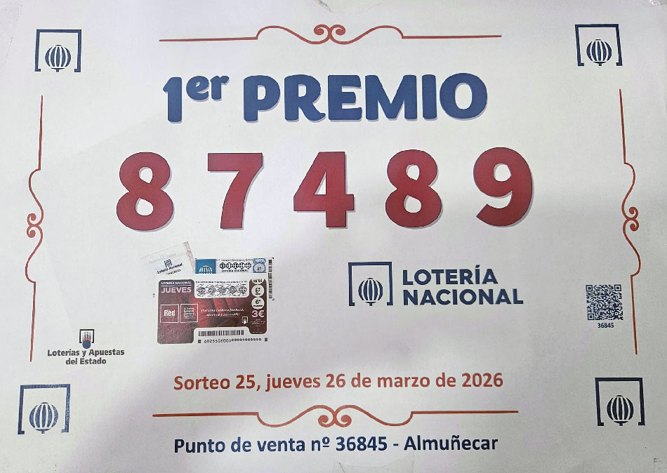 Primer Premio Lotería Nacional 87489 - Jueves 26 Marzo 2026 Primer Premio Lotería Nacional 87489 - Jueves 26 Marzo 2026